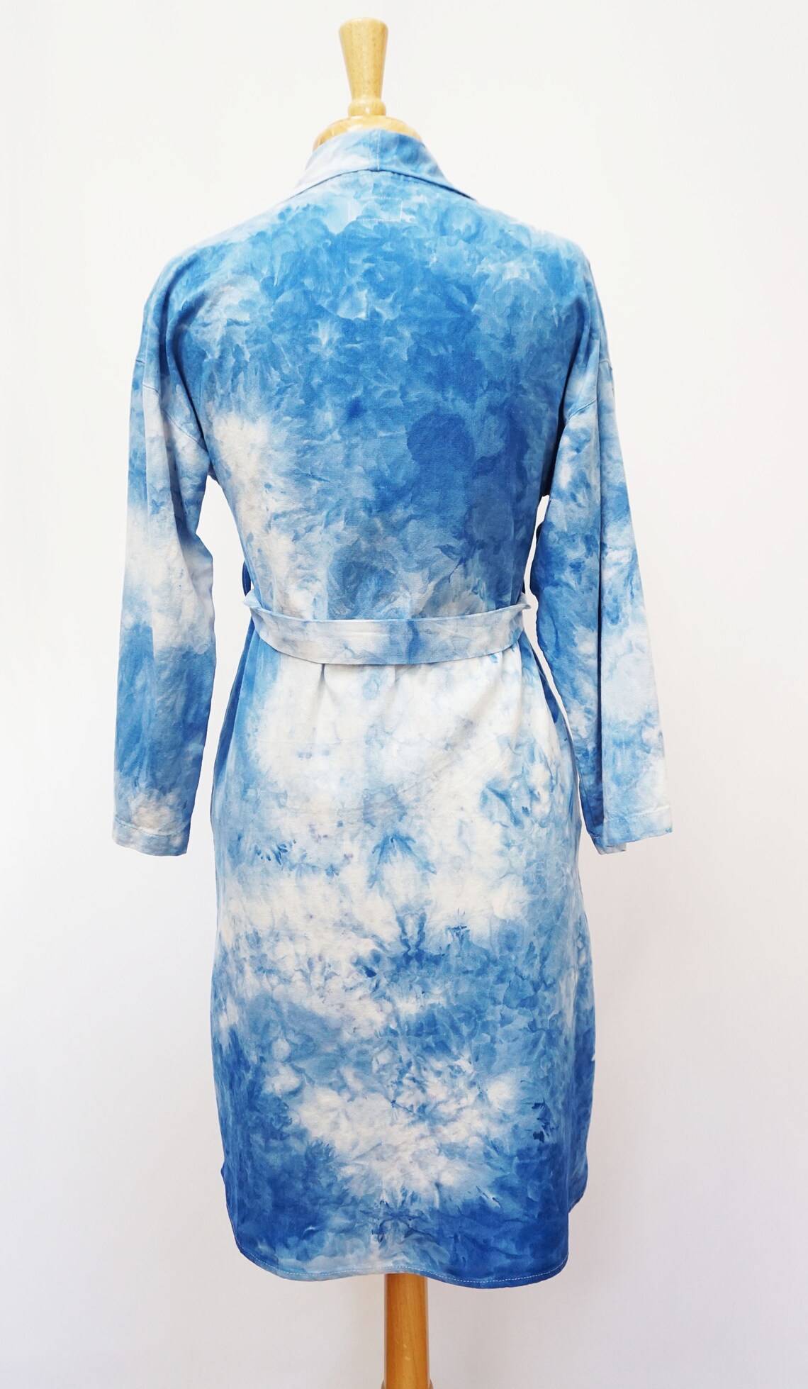 Tie Dye Robe Tie Dye Robes for Women Blue Linen Robe Hand Etsy