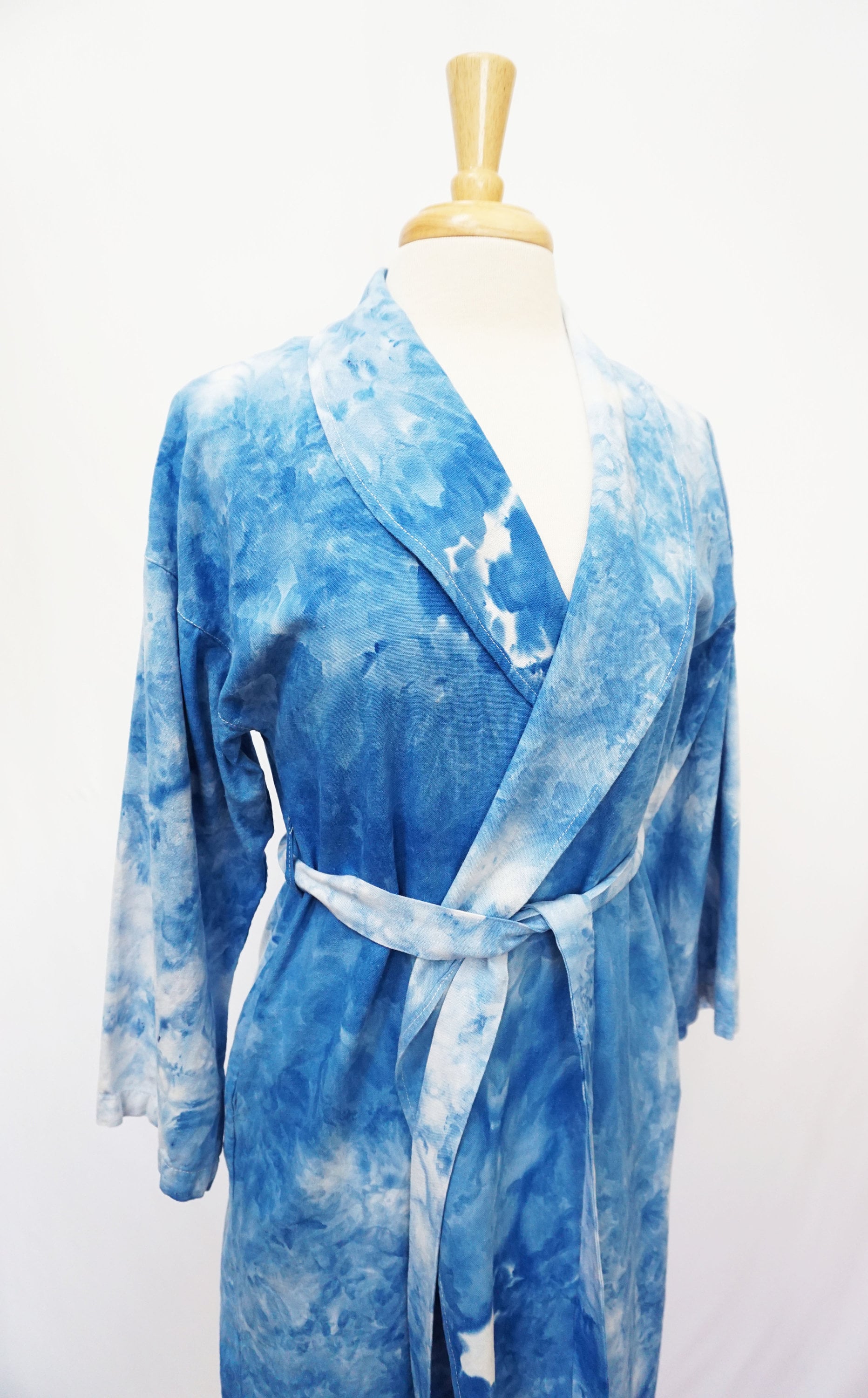 Tie Dye Robe Tie Dye Robes for Women Blue Linen Robe Hand Etsy