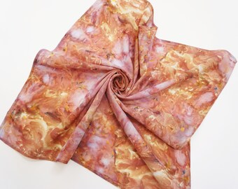 Tie Dye Bandana, Organic Cotton Bandana, Cotton Bandana, Brown Bandana, Orange Bandana, Tie Dye Headwrap, Reusable Tissues, Cancer Head Wrap