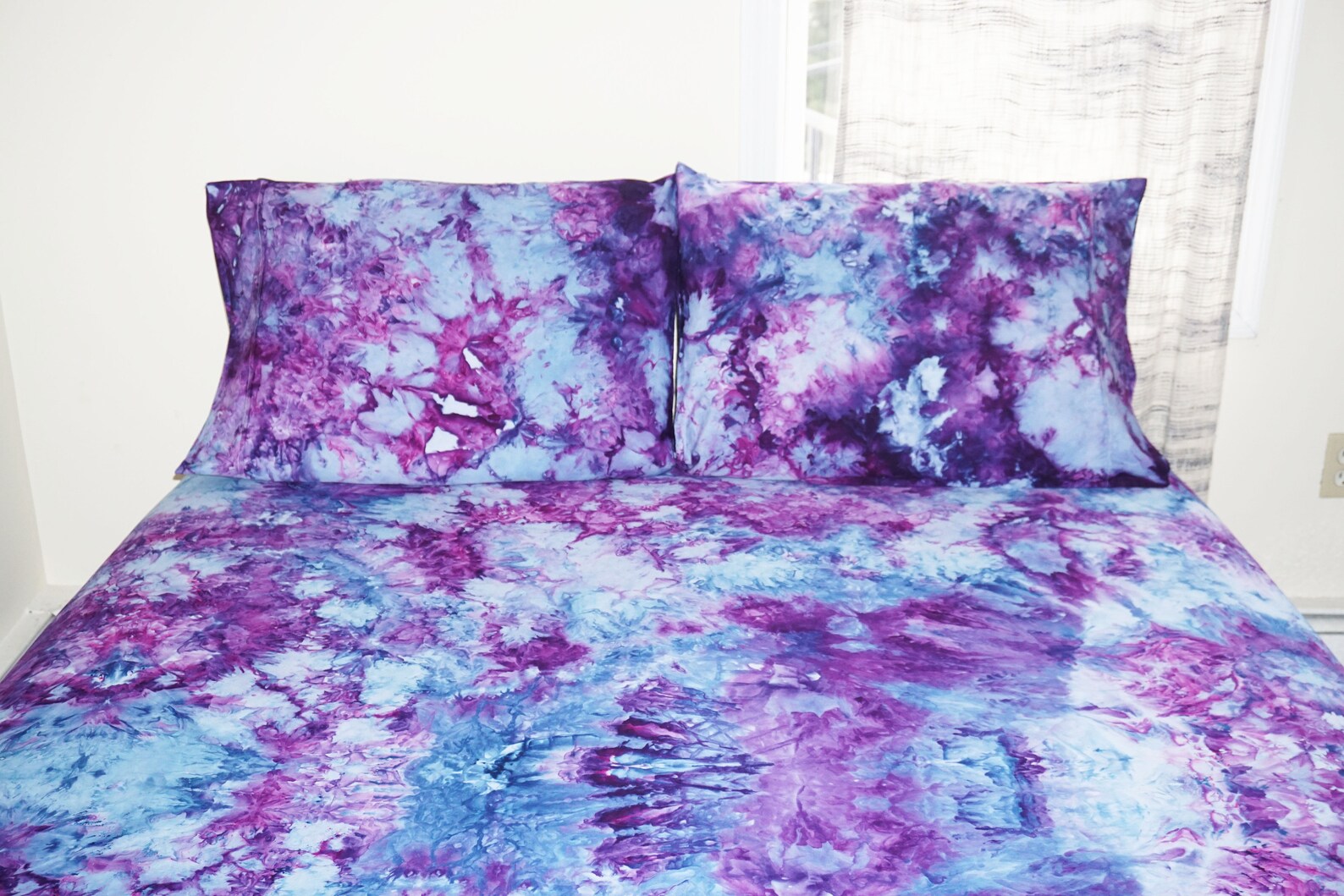 Purple and Blue Tie Dye Sheets Tie Dye Bedding Set Blue Tie Etsy