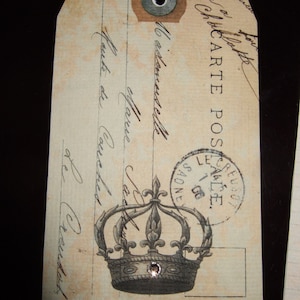 Etiquetas penduradas em estilo francês vintage - Etiquetas para presentes vintage