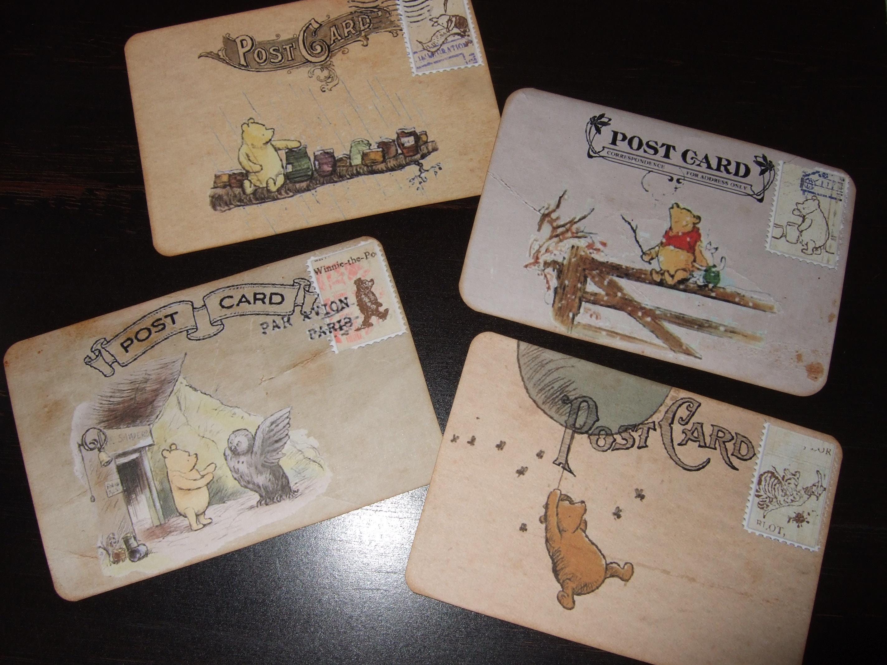 Winnie Posts Vintage Style Classic Winnie the Pooh Post Cards ~ Kids Post Cards ...