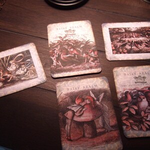 Primitive Hang Tags - FIVE Vintage Inspired Fairy Cards - Keepsake - Ornaments