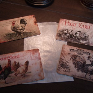 Cartes postales pour poulailler - Cartes postales primitives - Équipe de poulailler