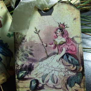 OCHO etiquetas colgantes pequeñas de inspiración vintage para jardín / etiquetas de regalo vintage / etiquetas de recuerdo