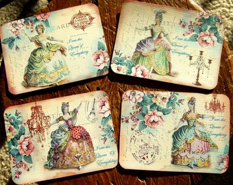 Marie Antoinette Postcards ~ Vintage Inspired Postcards ~ Marie Antoinette Gift Tags ~ Marie Antoinette Les Jardins du Versailles Postcards