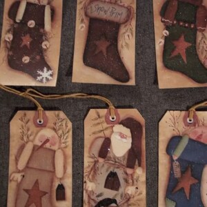 ZES grote primitieve kerstfeesthang-/cadeaukaartjes