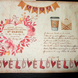 Valentine postcards - Watercolor Notecards with Envelopes ~ Primitive Postcards ~ Keepsake ~ Primitive