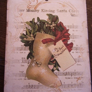 Labels voor kerstbomen - Cadeaukaartjes kerst - Shabby Chic Kerstkaartjes - Aandenken