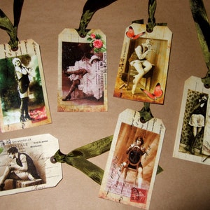 Etichette Primitive Hang - SEI Etichette regalo vintage da donna in stile vintage