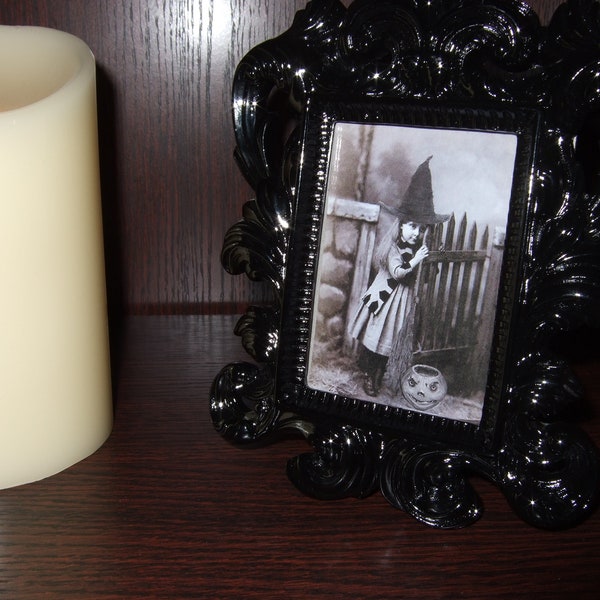 Vintage Style BLACK BAROQUE FRAME ~ Gothic Halloween Picture Frame ~ Gatsby Ornate Small Frame ~ Classic Victorian Vintage Style Frame