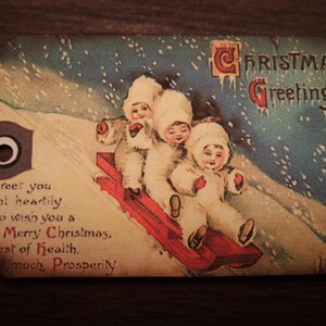Wee Christmas-labels in vintage stijl - Retro Christmas Petite-labels - Keepsake