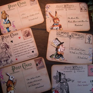 Cartes de style carte postale Alice au pays des merveilles