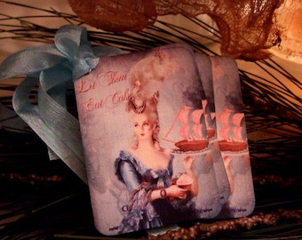 FOUR Vintage Inspired Marie Antoinette Gift Tags ~ Marie Antoinette Gift Cards
