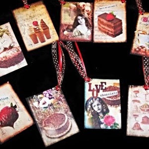 Primitive Anhänger - NINE Shabby Cottage Sweet Treat Schokolade Liebhaber Anhänger