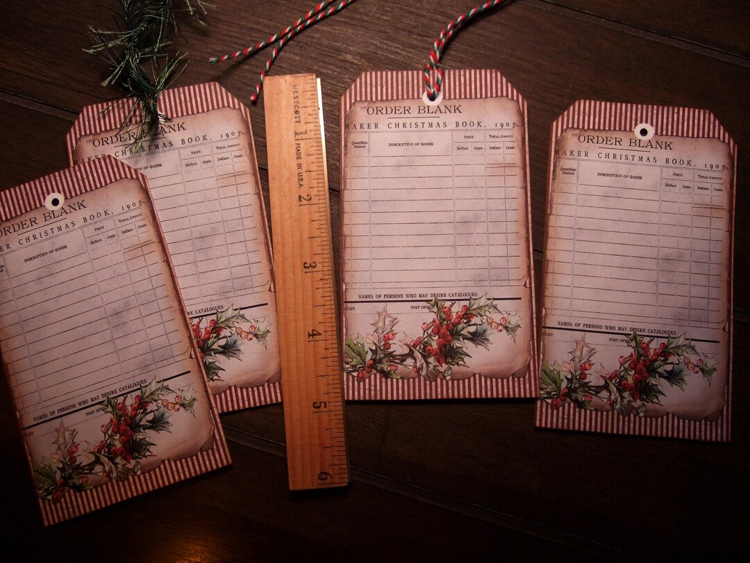 Primitive Christmas Tags - Holiday Gift Tags - Holiday Placecards ...