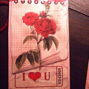 Shabby Chic Tags - SIX Vintage geïnspireerde cadeaukaartjes - Love Hang tags /Vintage cadeaukaartjes Keepsake Roses