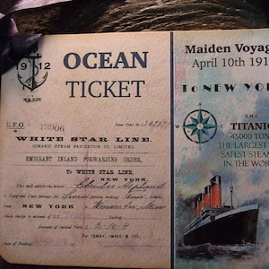 VIER Vintage Inspirierte Titanic Postkarten ~ Tischkarten ~ In Kontakt bleiben ~ Dekorationsbanner und einfache Grussanhänger