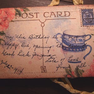 Postales estilo vintage - Recuerdo - Correo artístico ~ Etiquetas colgantes originales - Regalo para amantes del té