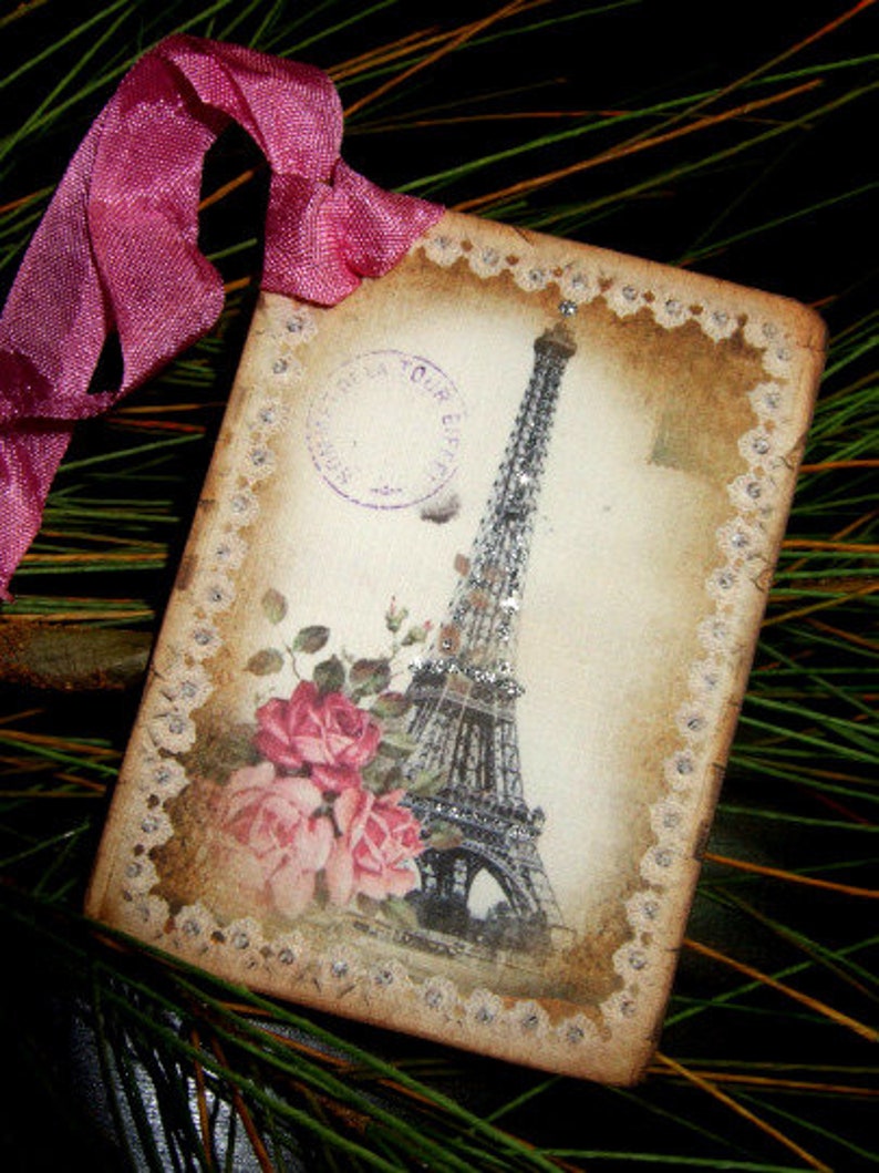 Hang Tags  FRENCH PARIS EIFFEL TOWER CHANDELIER TAGS or MAGNET #467  Gift Tags 