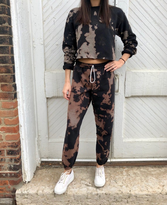 black acid wash sweatpants