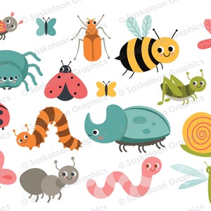 Bugs and Insects Clip Art Instant Download File Digital Graphics Product Artwork Crafts Commercial Use EPS, PNG, JPEG N001 image 2