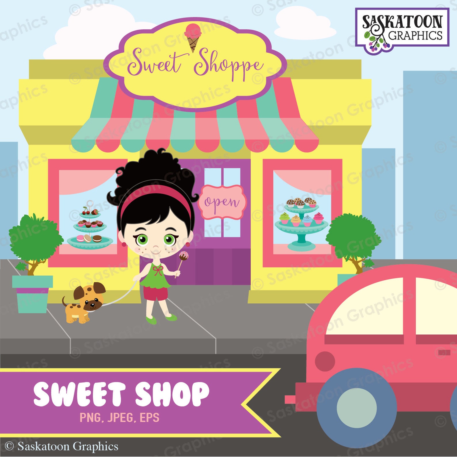 Sweet Shop Clip Art Instant Download File Digital Graphics Product
