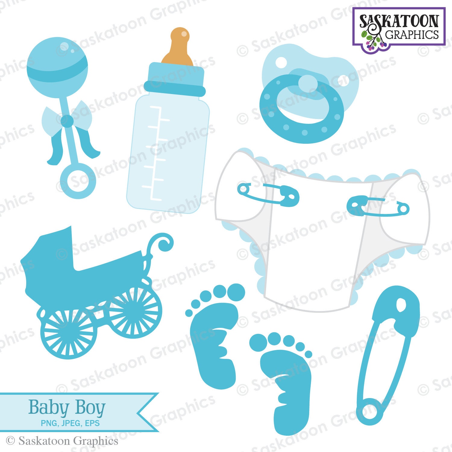 Baby Boy Clipart Instant Download File Digital Graphics | Etsy