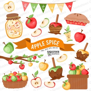 Apple Spice-illustraties - Autumn Vibes - direct downloadbestand - digitale afbeeldingen - Productkunstwerken - commercieel gebruik - EPS, PNG, JPEG #Y020