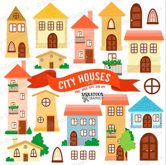 House Clipart Houses Clip Art Buildings Homes Cute Houses Clipart