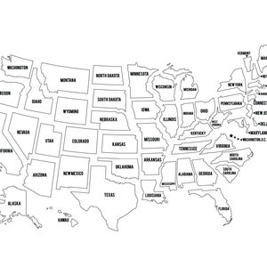 Outline Coloring Pages USA Map United States of America Instant ...