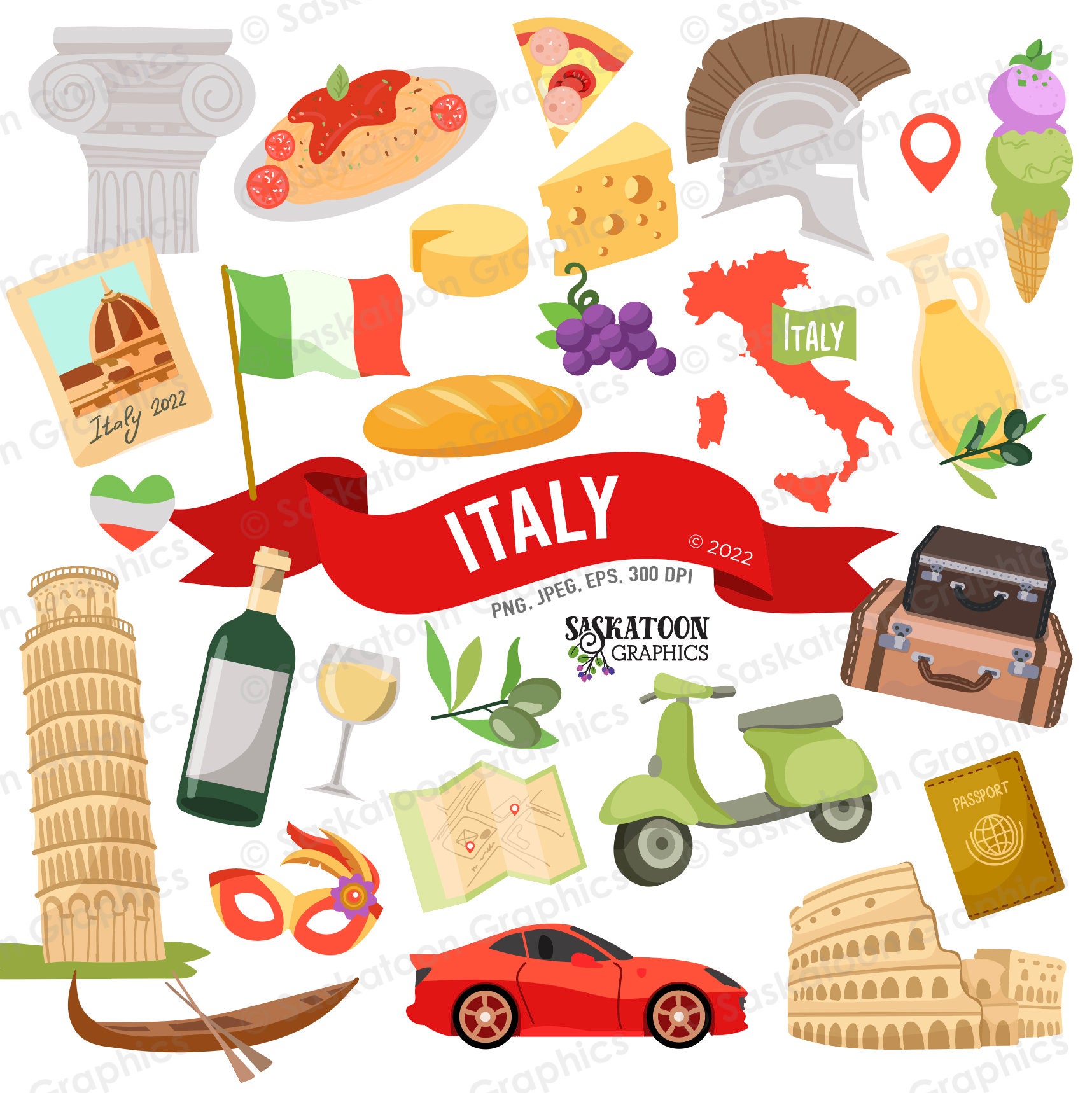 italy travel clipart