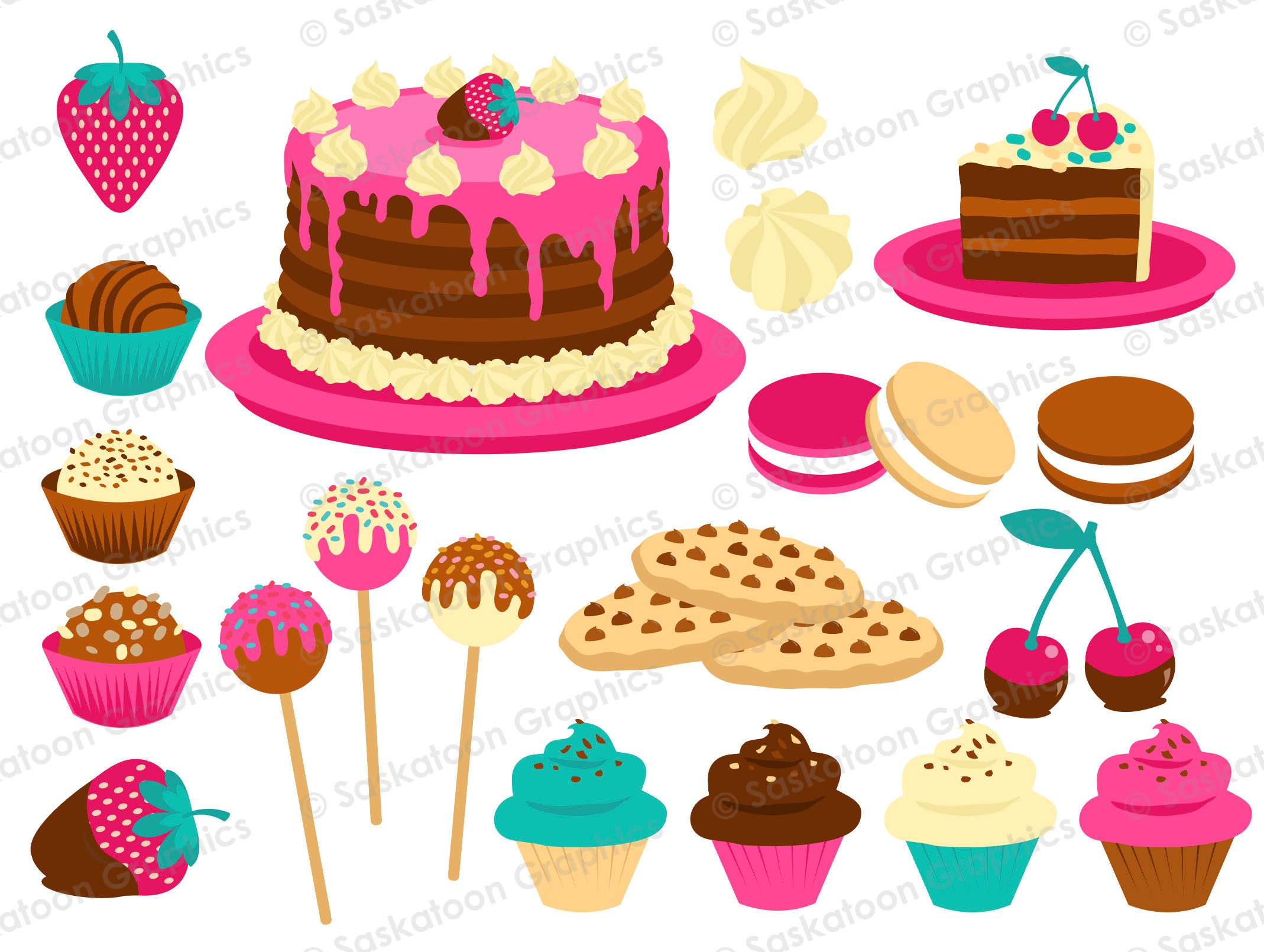 Baked Sweets Bakery Clip Art Instant Download File Digital Graphics