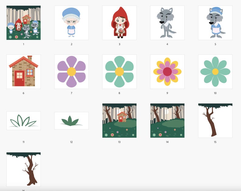 Little Red Riding Hood Clip Art - Fairy Tale - Instant Download File ...