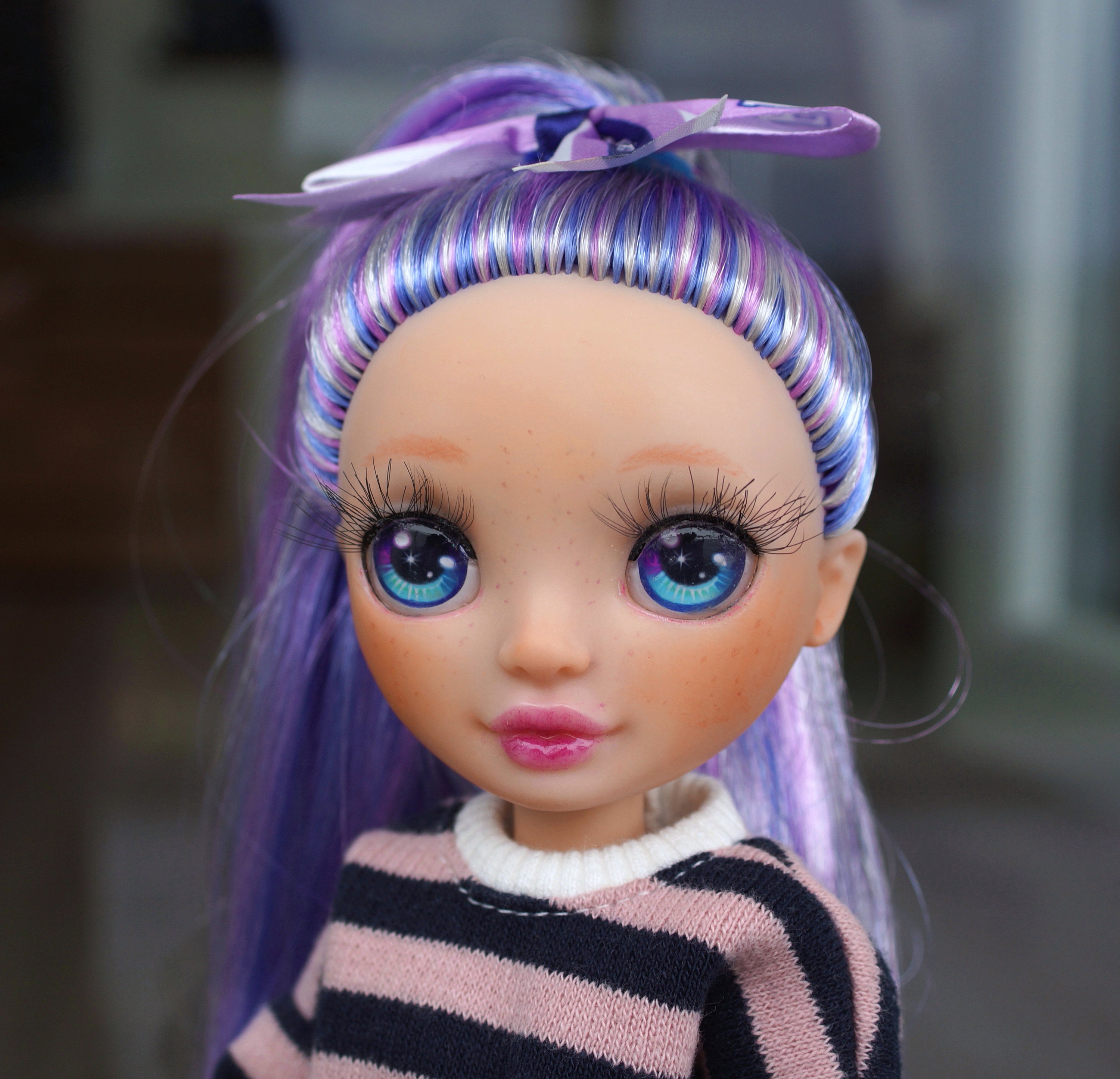 Repaint Rainbow High Doll Violet Willow With Outfit, Ooak Custom