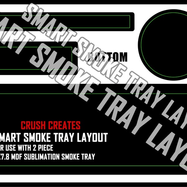 Smart Photoshop Layout for the 11x7.8 2 Piece Sublimation Rolling Tray *Photoshop Only*
