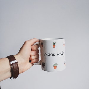 Plant Lady Coffee Mug // Illustrated Succulents Gift // Plant Lady Gift // Unique Coffee Mug