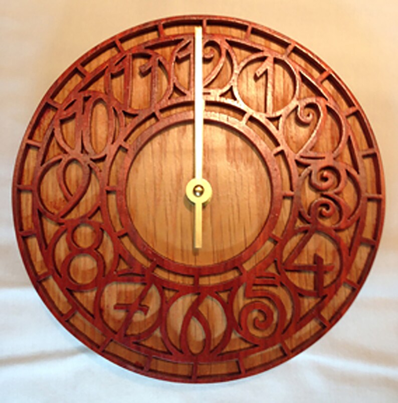 Handmade 8 Wood Fretwork Art Deco Wall Clock Scroll Saw Art Etsy
