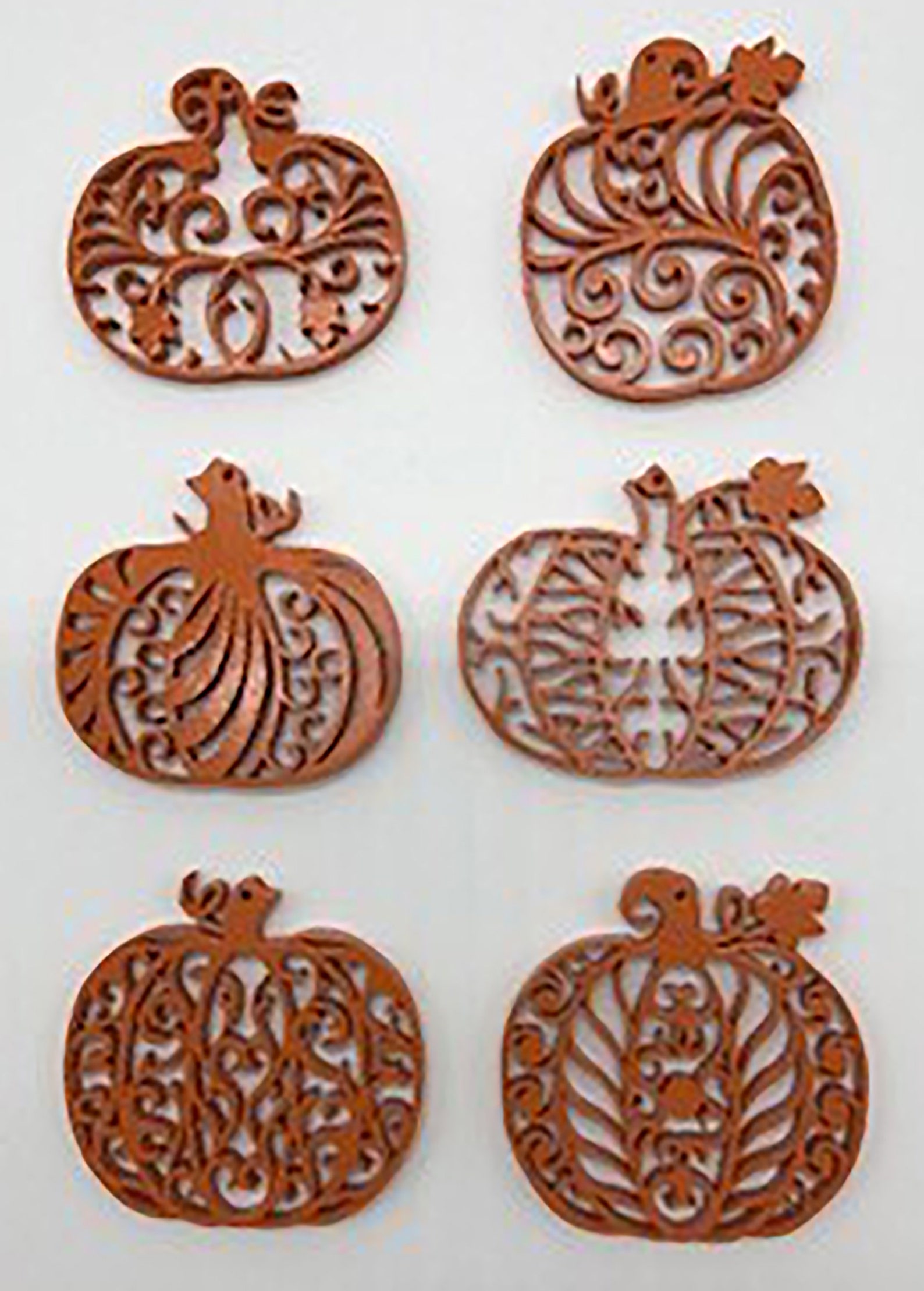 Pumpkin Ornaments 6piece Filigree Set Halloween Decor Etsy