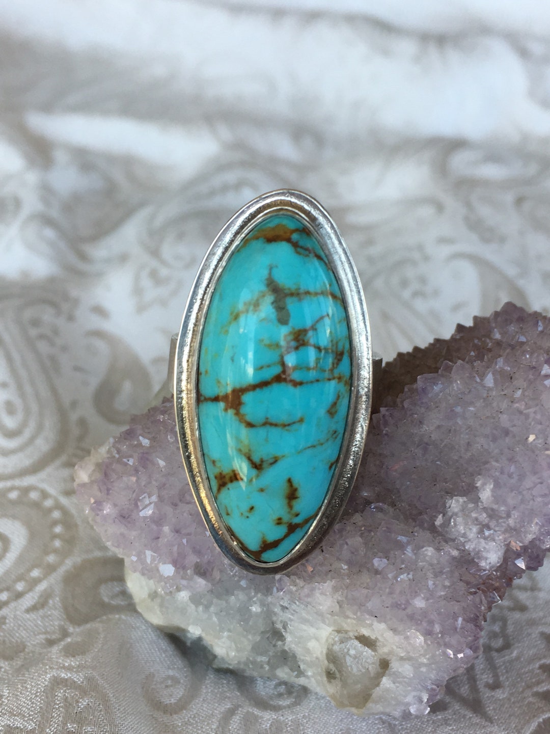 Kingman Turquoise Ring Size 7 - Etsy