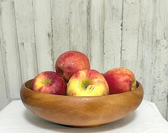 Large Vintage Wood Bowl For A Centerpiece Fruit or Salad