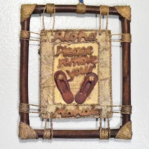Wooden Hawaiian Wall Hanging, Please Remove Your Flip Flops