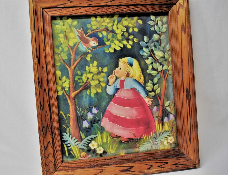 Two Vintage Steffie Browning Framed Prints Little Girl with Etsy