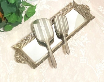 International Sterling Silver Hand Mirror and Brush Set