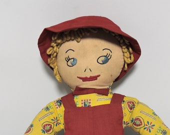 Hansel Cloth Doll, Storybook Vintage Rag Doll