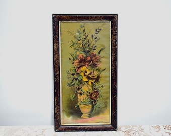 Antique Vase of Wild Flowers Framed Lithograph Print