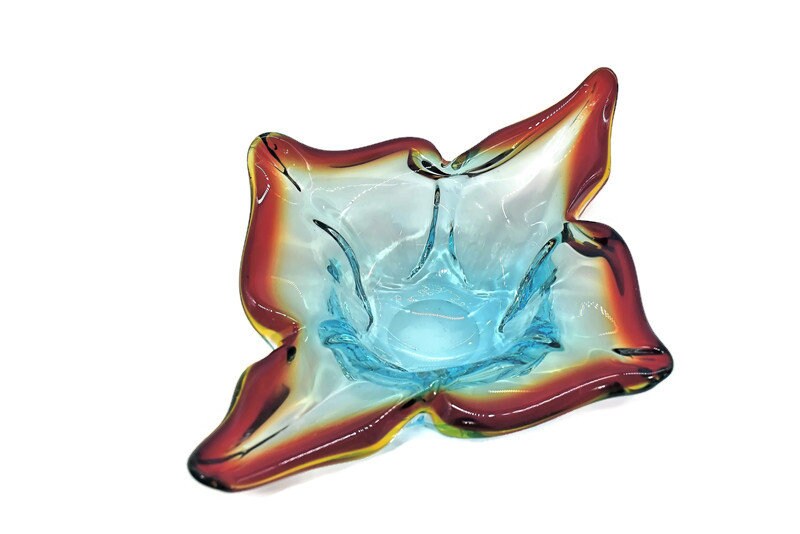 Smoked Murano Glass Centerpiece with Pearled Spirals - Artisanal