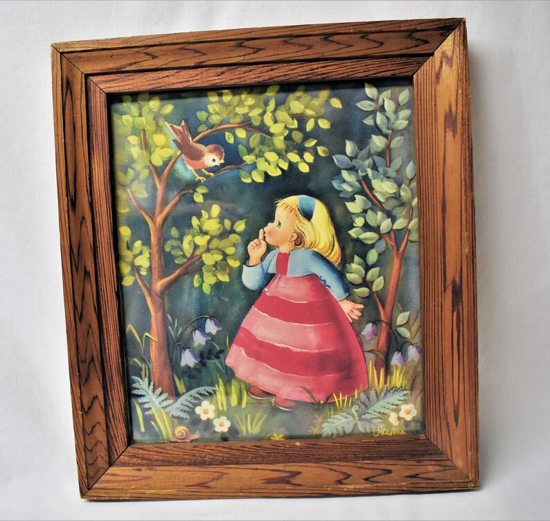 Two Vintage Steffie Browning Framed Prints Little Girl with Etsy