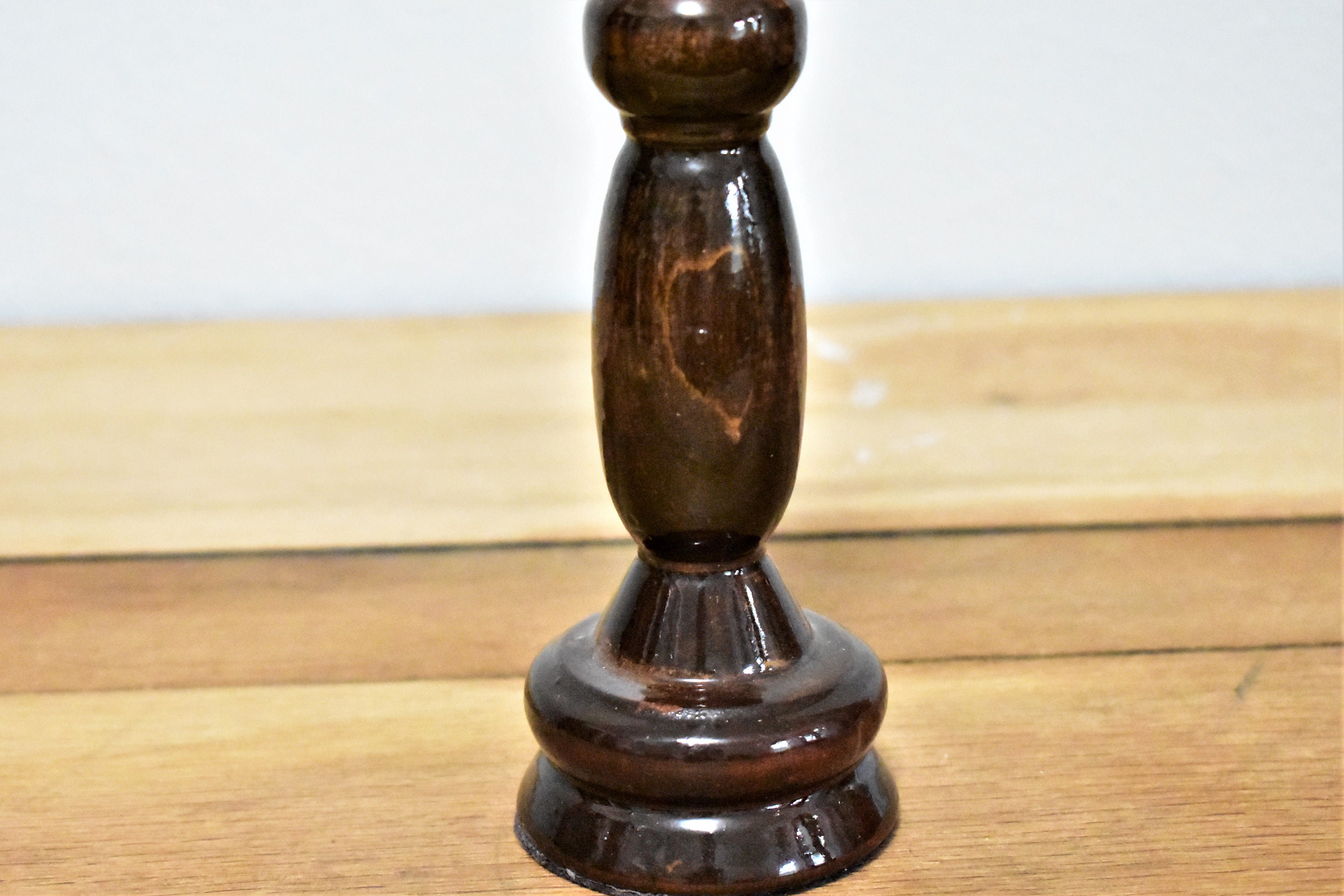 Vintage 8 alabro de madera torcido madera cónico pilar | Etsy