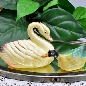 Vintage Celluloid Swan and Duck Figurine